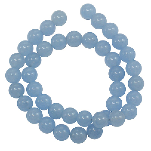 

PandaHall Gemstone Beads Strands, Natural White Jade, Dyed, Round, Light Blue, 8mm, Hole: 0.8mm, about 50pcs/strand, 15.5 inch White Jade...
