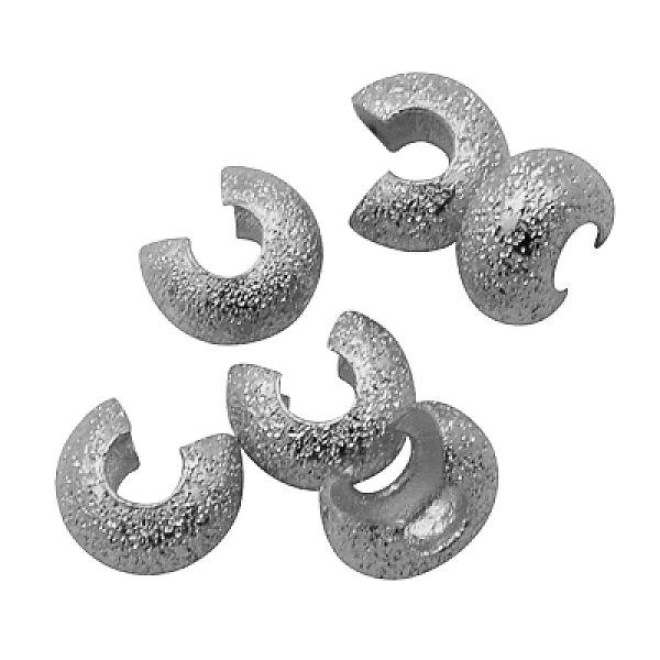 

PandaHall Brass Crimp Beads Covers, Platinum, 4mm In Diameter, Hole: 2mm Brass