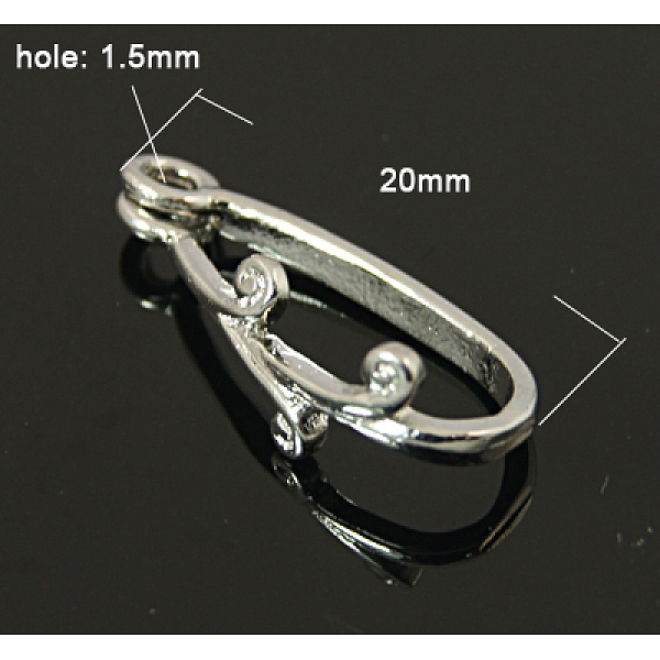 

PandaHall Brass Donut Bails, Donuthalter, Fit For Pi Disc Pendants Jewelry Making, Platinum, 20mm, Hole: 1.5mm Brass