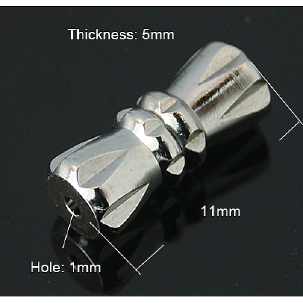 

PandaHall Brass Screw Clasps, Platinum Color, 11x5mm, Hole: 1mm Brass