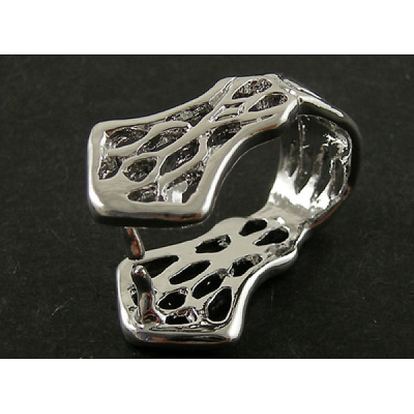 

PandaHall Brass Pinch Bails, Ice Pick, Nickel Free, Platinum Color, about 13mm wide, 18mm long, Inner: 13x9mm, Pin:1mm Brass