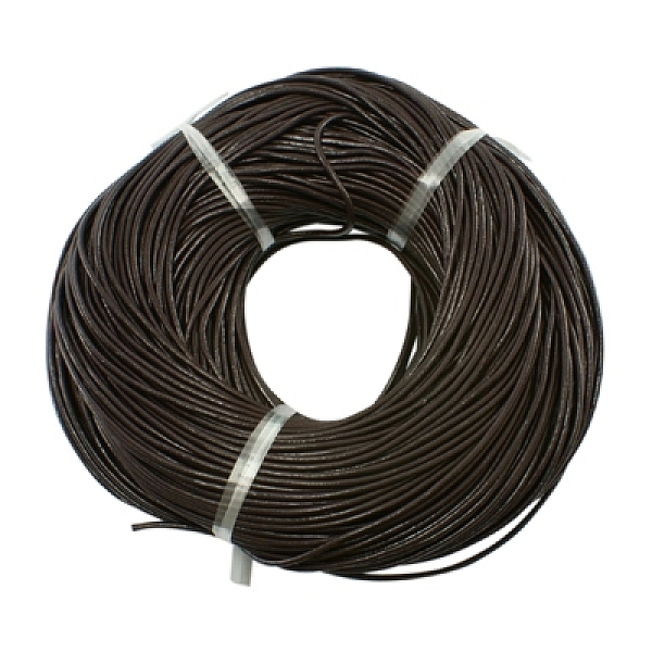 

PandaHall Cowhide Leather Cord, Leather Jewelry Cord, Jewelry DIY Making Material, Round, Dyed, Coconut Brown, 1MM Cowhide Round Brown
