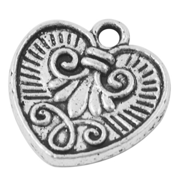 

PandaHall Tibetan Silver Pendants, Heart, Lead Free & Cadmium Free & Nickel Free, Antique Silver Color, about 15.5mm long, 15mm wide, 2mm...