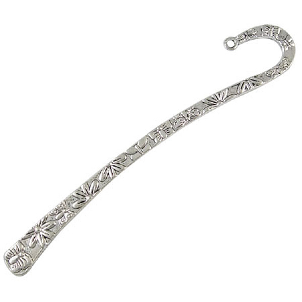 

PandaHall Tibetan Style Alloy Bookmarks, Cadmium Free & Lead Free, Antique Silver, 124x20mm, Hole: 2mm Alloy