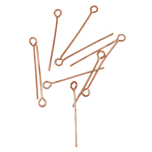 

PandaHall Mix Iron Eye Pin, Red Copper Color, Size: about 1.6cm~5.0cm long, 0.7mm thick Iron
