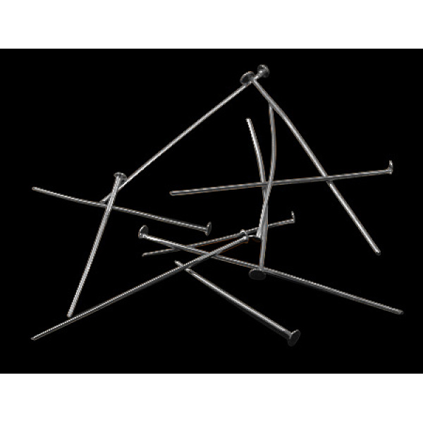 

PandaHall Iron Flat Head Pins, Gunmetal, Size: about 1.6cm~5.0cm long, 0.7mm thick(21 Gauge), Head: 2mm Iron