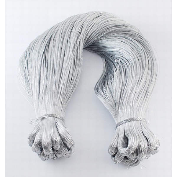 

PandaHall Metallic Thread, Embroidery Thread, Silver Color, Size: about 0.8mm thick Plastic Silver