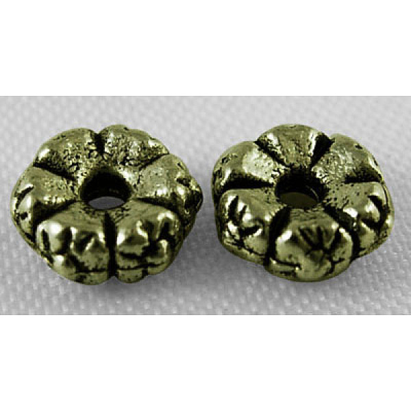 

PandaHall Tibetan Style Spacer Beads, Lead Free & Cadmium Free, Antique Bronze, 5.5x2mm, Hole: 1mm Alloy Flower