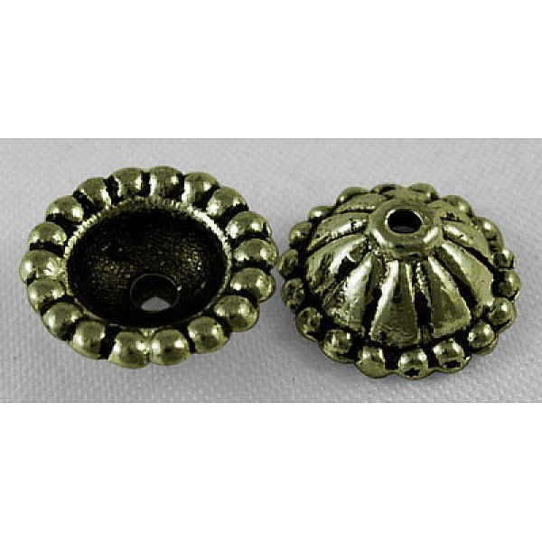 

PandaHall Tibetan Antique Bronze Metal Caps, Cadmium Free & Nickel Free & Lead Free, 11mm in diameter, 4.5mm thick, hole: 1mm, Inner...