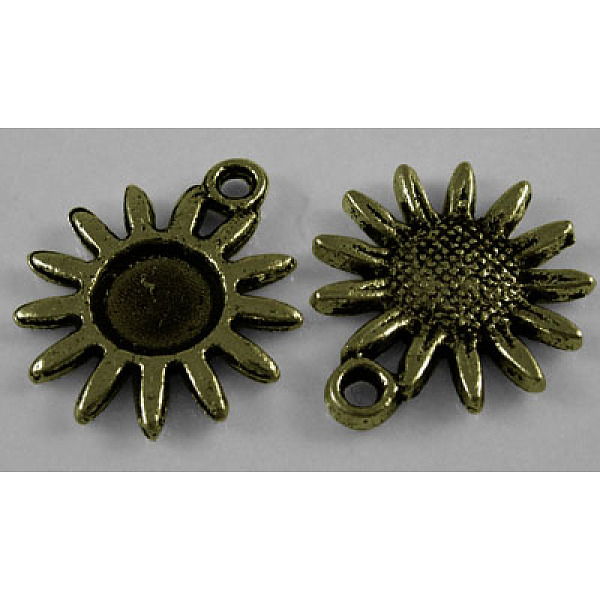 

PandaHall Tibetan Style Alloy Pendant Cabochon Settings, Cadmium Free & Nickel Free & Lead Free, Sunflower, Antique Bronze, Tray: 6mm...