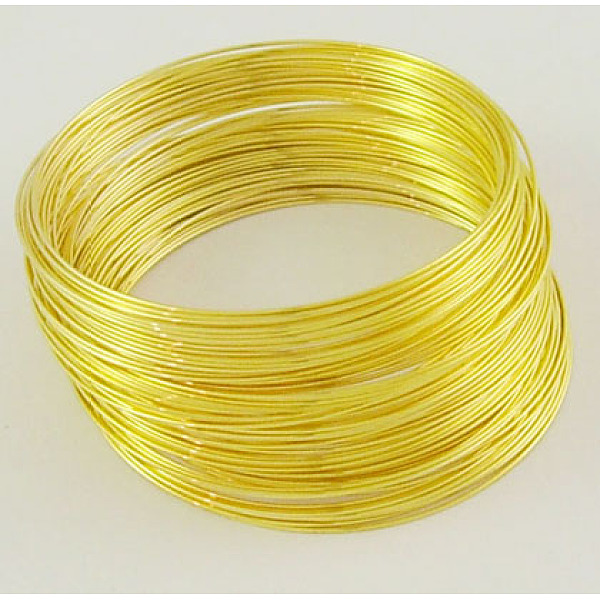 

PandaHall Steel Memory Wire, for Bracelet Making, Golden, 55mm, Wire: 0.6mm(22 Gauge), 2200 circles/1000g Steel Round