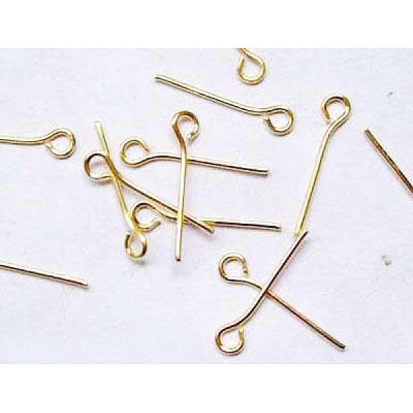 

PandaHall Nickel Free Iron Eye Pin, Golden, Size: about 1.6cm long, 0.7mm thick, about 12900pcs/1000g Iron