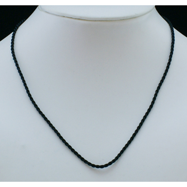 

PandaHall Silk Necklace Making, Black, about 2mm wide, 17 inch long Silk Black