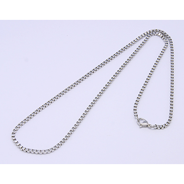 

PandaHall Great Valentines Day Gift 304 Stainless Steel Box Chain Necklaces, Stainless Steel Color, 20 inch(50.8cm), 2mm 304 Stainless Steel