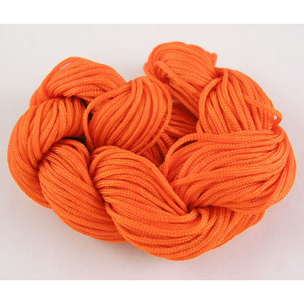 

PandaHall Nylon Thread, Nylon Jewelry Cord for Custom Woven Bracelets Making, Orange, 1mm, 28m/batch Nylon Orange