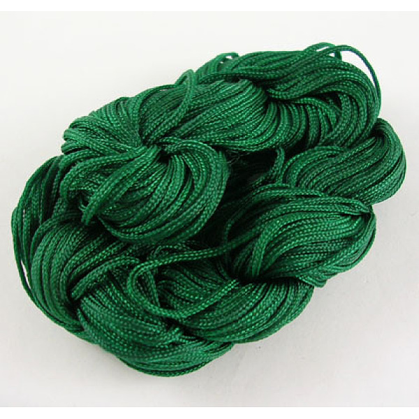 

PandaHall Nylon Thread, Nylon Jewelry Cord for Custom Woven Bracelets Making, Dark Green, 1mm, 28m/batch Nylon
