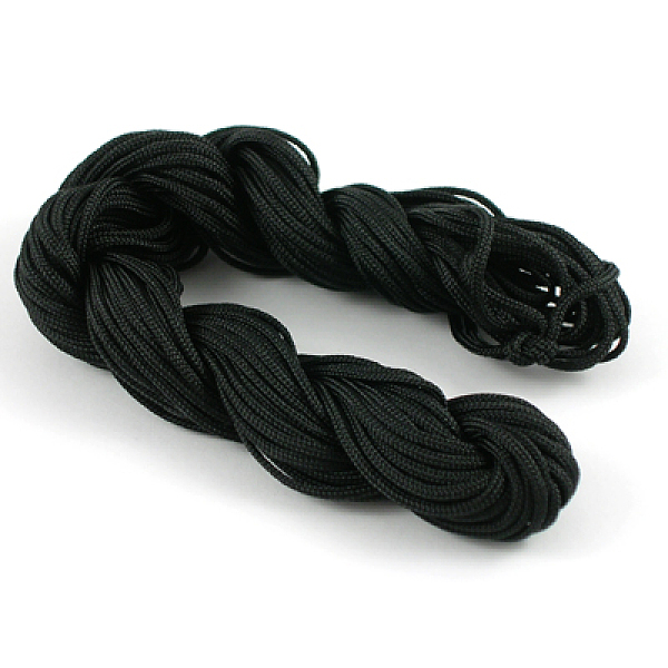 

PandaHall Nylon Thread, Black, 1.5mm in diameter, about 18m long Nylon Black