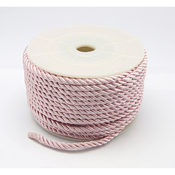 

PandaHall Polyester Cord, Twisted Cord, Pink, 3mm, 20yards/roll Polyester Pink
