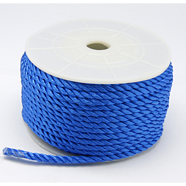 

PandaHall Polyester Cord, Twisted Cord, Blue, 3mm, 20yards/roll Polyester Blue