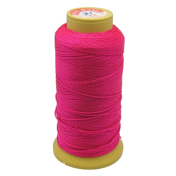 

PandaHall Nylon Sewing Thread, 12-Ply, Spool Cord, Deep Pink, 0.6mm, 150yards/roll Nylon Pink