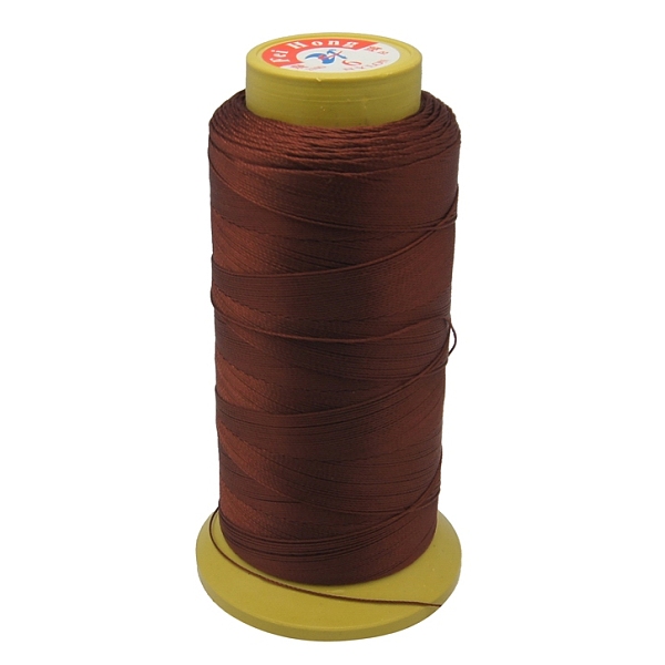 PandaHall Nylon Sewing Thread, 9-Ply, Spool Cord, Chocolate, 0.55mm, 200yards/roll Nylon Brown