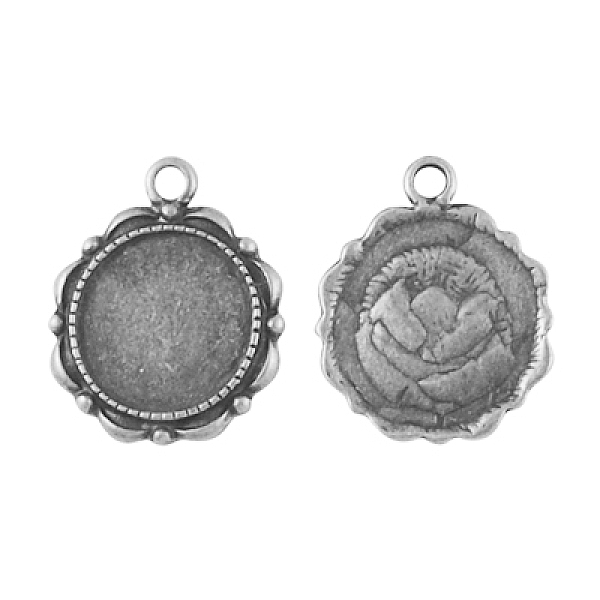 

PandaHall Alloy Pendant Cabochon Settings, Cadmium Free & Lead Free, Flat Round, Antique Silver, 23x18x2mm, Hole: 3mm, Tray: 14mm Alloy Flat...