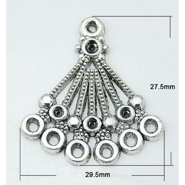 

PandaHall Alloy Rhinestone Connector Settings, Cadmium Free & Nickel Free & Lead Free, Fan, Antique Silver, 27.5x24.5x1.5mm, Hole: 1.5mm...