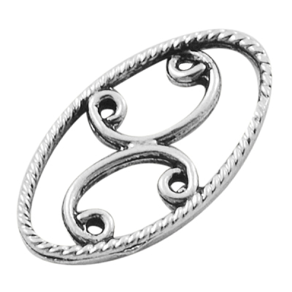 

PandaHall Tibetan Style Alloy Beads, Oval with X shape, Antique Silver, Cadmium Free & Nickel Free & Lead Free Alloy
