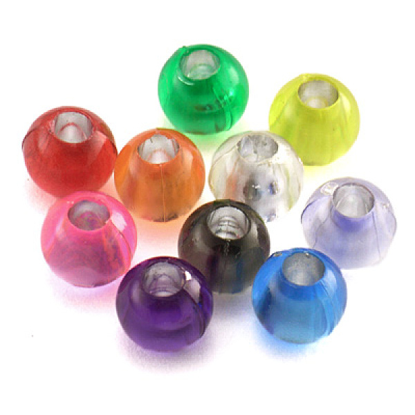

PandaHall Transparent Acrylic Round Beads, Mixed Color, 8mm, Hole: 3.5mm, about 2400pcs/500g Acrylic Round Multicolor