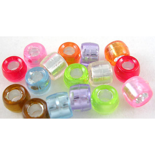 

PandaHall Transparent Acrylic Beads, Drum, Mixed Color, 6x5x6mm, Hole: 2.5mm, about 5800pcs/500g Acrylic Drum Multicolor