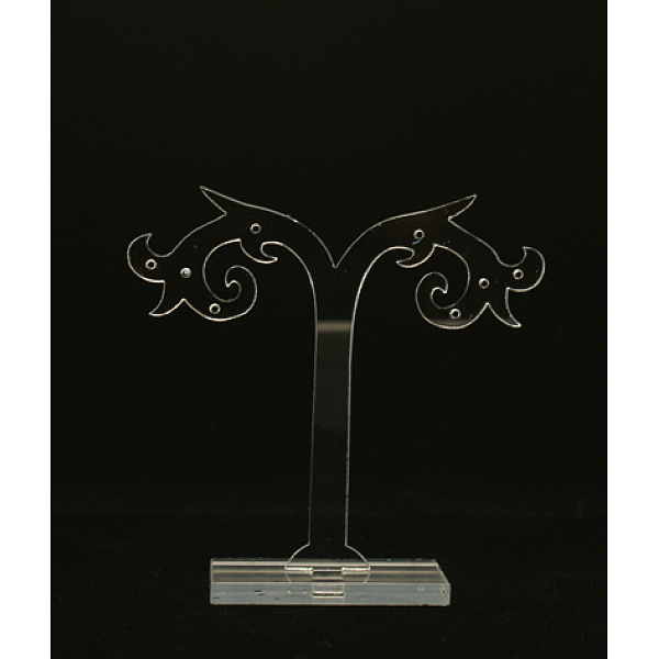

PandaHall Plastic Earring Display Stand, Jewelry Display Rack, Jewelry Tree Stand, 3cm wide, 8cm long, 8.3cm high Plastic Clear