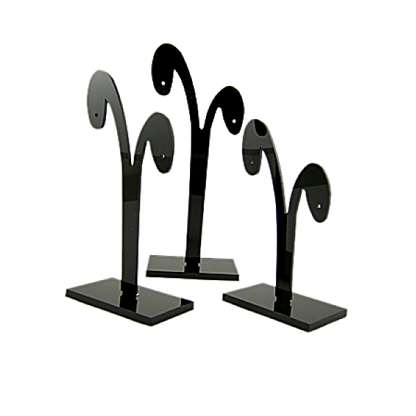 

PandaHall Plastic Earring Display Stand, Jewelry Display Rack, Jewelry Tree Stand, Black, about 4.9~5.2cm wide, 8.8~12.4cm long, 3...