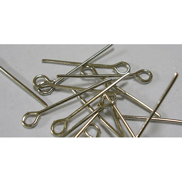 

PandaHall Iron Eye Pin, Cadmium Free & Nickel Free & Lead Free, Platinum, 20x0.7mm, Hole: 2mm, about 9700pcs/1000g Iron