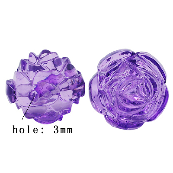 PandaHall Transparent Acrylic Beads, for Mother's Day Jewelry Making, Rose, Purple, about 25mm in diameter, 21mm thick, hole: 2mm, about... PandaHall Transparent Acrylic Beads, for Mother's Day Jewelry Making, Rose, Purple, about 25mm in diameter, 21mm thick, hole: 2mm, about...