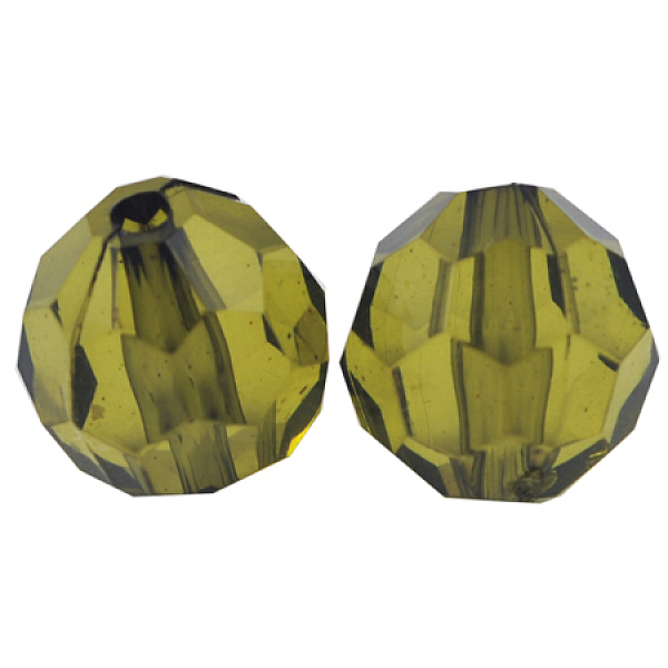 

PandaHall Transparent Acrylic Beads, Faceted Round, Olive Drab, about 12mm in diameter, hole: 2mm, about 568pcs/500g Acrylic Round Green