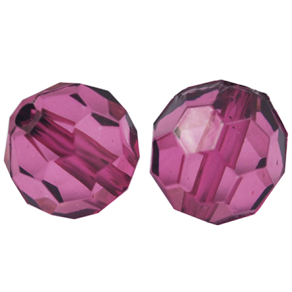 PandaHall Transparent Acrylic Beads, Faceted Round, MediumVioletRed, about 12mm in diameter, hole: 2mm, about 568pcs/500g Acrylic Round Red PandaHall Transparent Acrylic Beads, Faceted Round, MediumVioletRed, about 12mm in diameter, hole: 2mm, about 568pcs/500g Acrylic Round Red