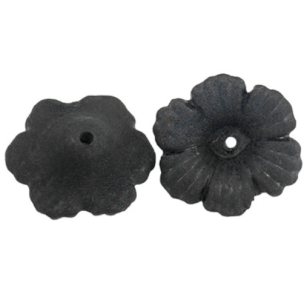 PandaHall Transparent Acrylic Beads, Frosted, Flower, Black, 11x4.5mm, Hole: 1mm, about 3800pcs/500g, the wholesale of PL561 Acrylic Flower...