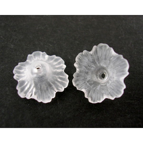 PandaHall Transparent Acrylic Beads, Frosted, Flower, Clear, 11x4.5mm, Hole: 1mm, about 3800pcs/500g, the wholesale of PL561 Acrylic Flower...