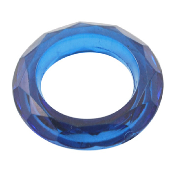 

PandaHall Transparent Acrylic Beads, Faceted, Donut, Dark Blue, about 19.5mm in diameter, 4.5mm thick, hole: 12mm, about 740pcs/500g Acrylic...