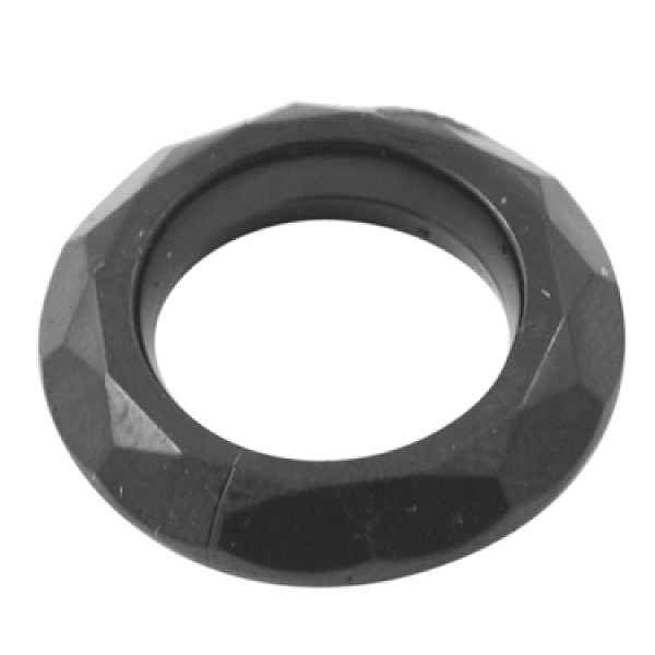

PandaHall Acrylic Beads, Faceted, Donut, Black, about 19.5mm in diameter, 4.5mm thick, hole: 12mm, about 740pcs/500g Acrylic Donut Black
