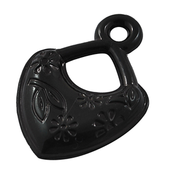 

PandaHall Acrylic Pendant, Bag, Black, 32mm long, 23mm wide, 5mm thick, hole: 3mm, about 416pcs/500g Acrylic Bag Black
