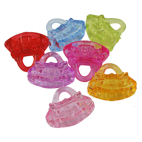 

PandaHall Transparent Acrylic Pendants, Bag, Mixed Color, 23mm long, 26mm wide, 11mm thick, hole: 8mm, about 234pcs/500g Acrylic Bag..., Multicolor