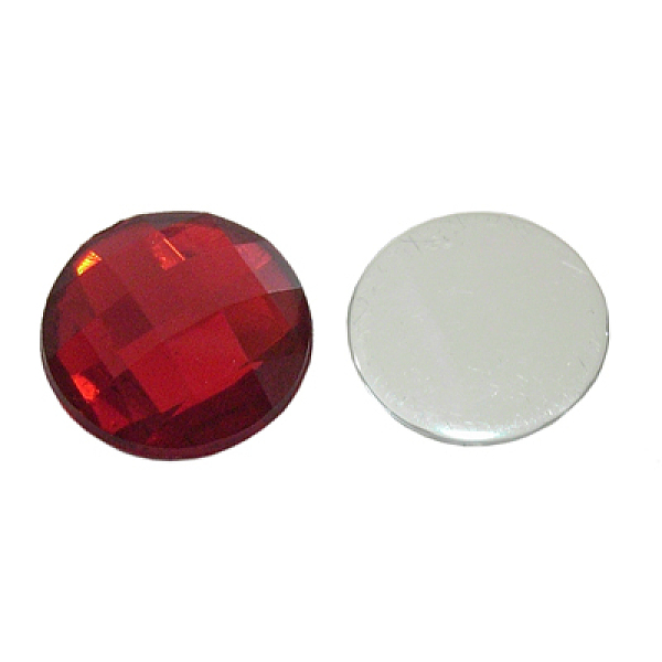 

PandaHall Acrylic Rhinestone Flat Back Cabochons, Faceted, Half Round, Red, about 12mm in diameter, 3.8mm thick Acrylic Rhinestone Half...