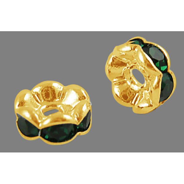 Brass Rhinestone Spacer Beads