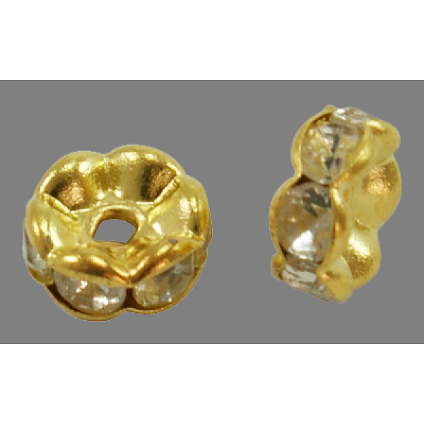 Brass Rhinestone Spacer Beads