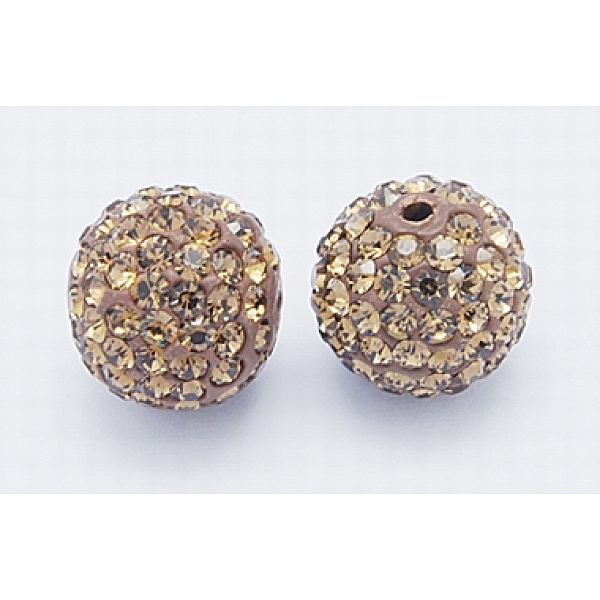 

PandaHall Grade A Rhinestone Beads, Pave Disco Ball Beads, Resin and China Clay, Round, Rosy Brown, PP9(1.5.~1.6mm), 8mm, Hole: 1mm Polymer...