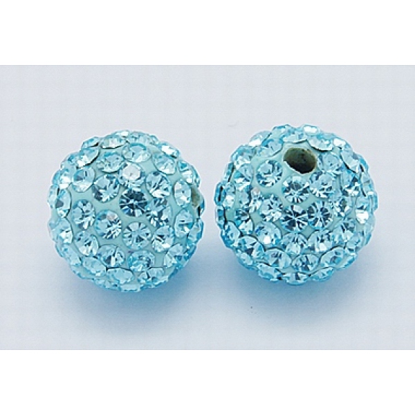 

PandaHall Grade A Rhinestone Beads, Pave Disco Ball Beads, Resin and China Clay, Round, Sky Blue, PP9(1.5.~1.6mm), 8mm, Hole: 1mm Polymer...