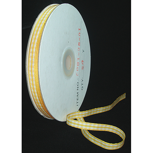 

PandaHall Double Face Gingham Ribbon Satin Ribbon, Polyester Ribbon, Yellow, 3/8 inch(10mm), 50yards/roll(45.72m/roll) Polyester Tartan...