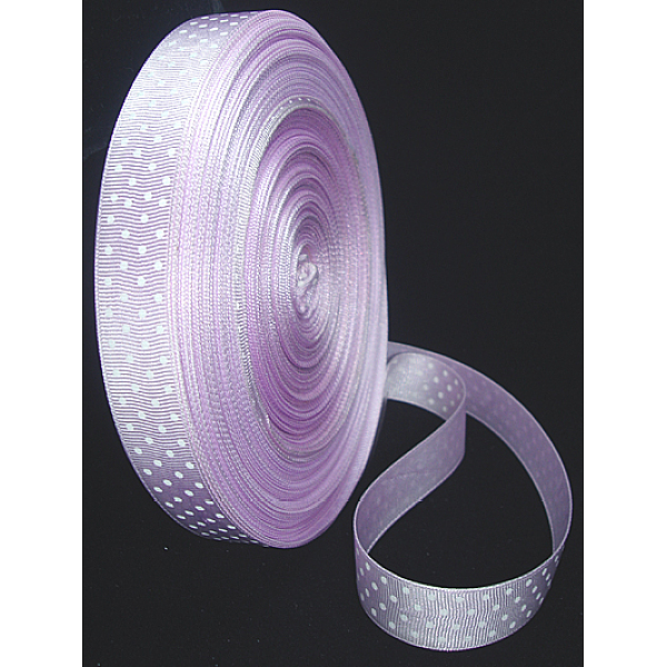 

PandaHall Polka Dot Ribbon Grosgrain Ribbon, Lavender, 5/8 inch(16mm), 50yards/roll(45.72m/roll) Polyester Polka Dot Purple