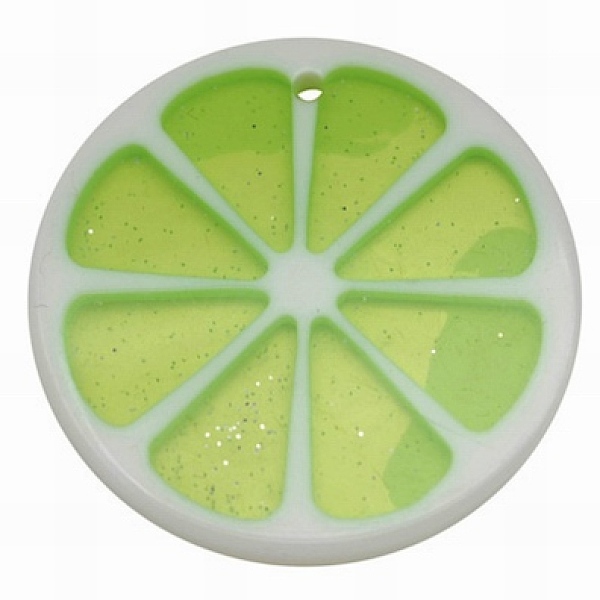 

PandaHall Resin Pendants, with Glitter Powder, Lemon, Yellow Green, 34~35x3~4mm, Hole: 2mm Resin Fruit Green